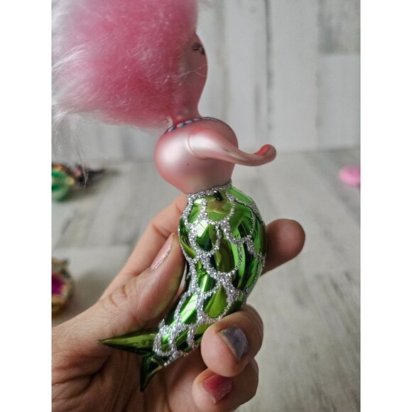 Vintage Italian mermaid ornament Xmas tree hair lady sea vintage - Picture 6 of 11